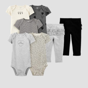 Enxoval bebê conjunto longo 7 peças floral e love multicor