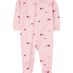 Macacão pijama bebê pezinhos corações rosa | Carter's