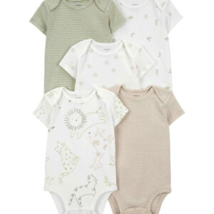 Kit body bebê 5 peças animais listrado multicor | Carter's