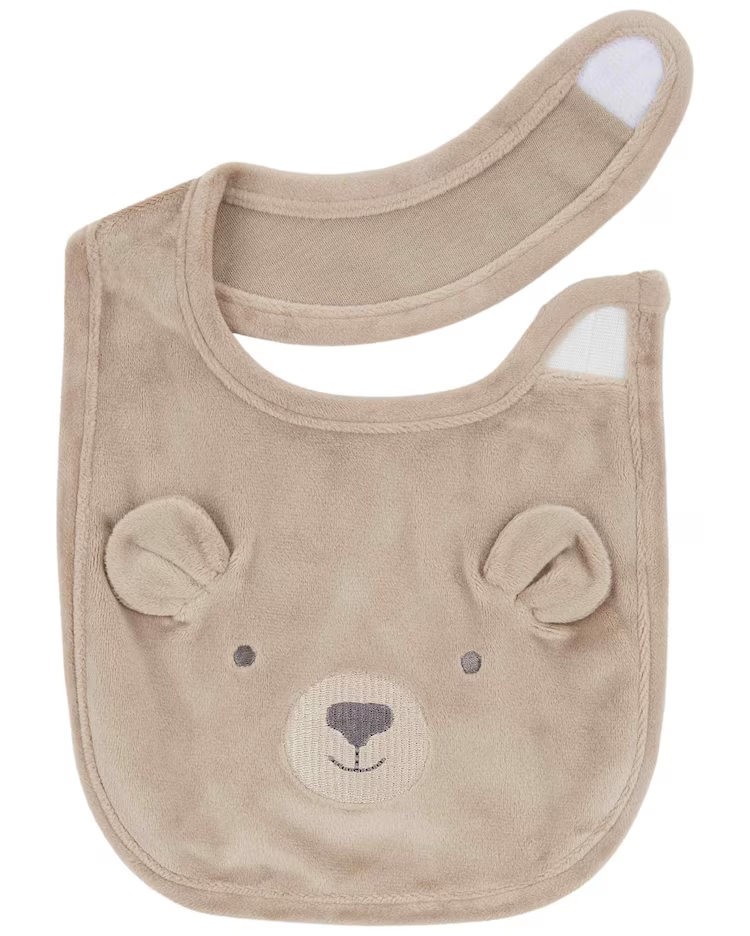 Kit babador bebê fleece com pantufa cachorrinho bege | - Imagem 2