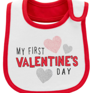 Babador my first valentine's day cinza