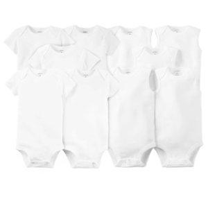 Kit body bebê 10 peças manga curta e regata branco |