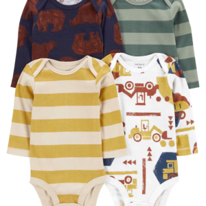 Kit body bebê 4 peças com listras multicor |