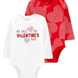 Kit body bebê 2 peças my first valentine's day multicor | Carter's