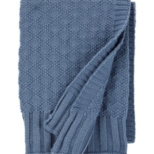 Cobertor bebê de tricot trabalhado azul |