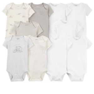 Enxoval bebê 10 peças lisos e elefantes multicor |