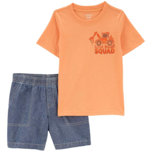 Conjunto curto infantil 2 peças little builder squad multicor |