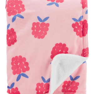 Cobertor Bebê Carter´s Frutinhas Fleece Rosa Claro/Branco