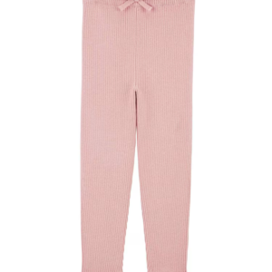 Calça legging bebê canelada barra com babado rosa | Carter's