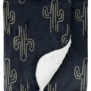 Cobertor bebê cacto fleece preto